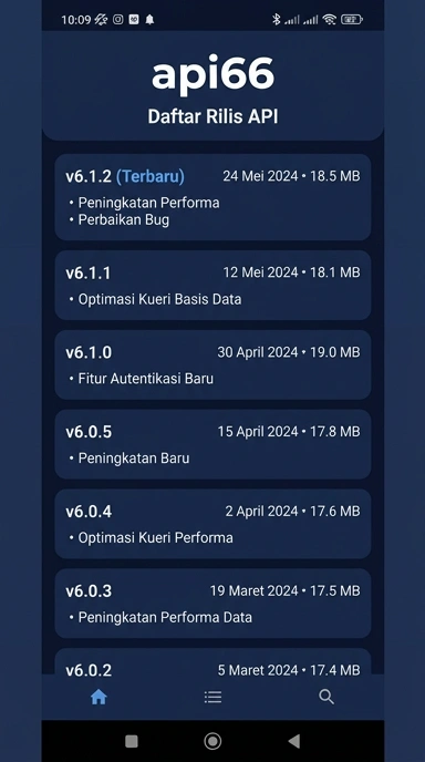 Riwayat Versi api66 untuk Pengguna Android