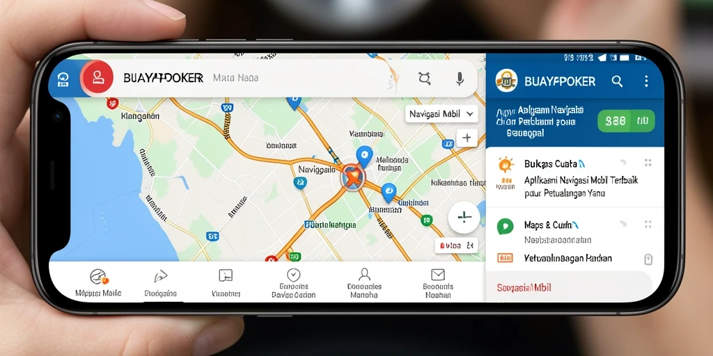 Antarmuka aplikasi BUAYAPOKER untuk navigasi mobil yang mudah digunakan.