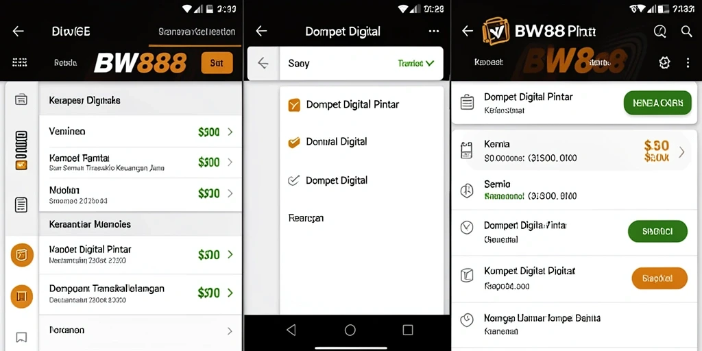 Tampilan antarmuka BW888 yang sederhana dan mudah digunakan.
