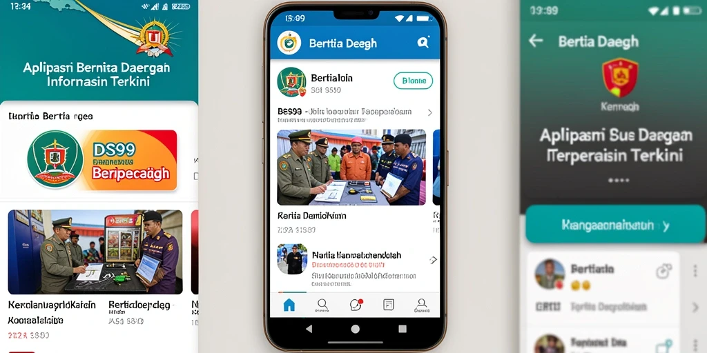 Antarmuka utama DS99 yang menampilkan berita daerah terkini.