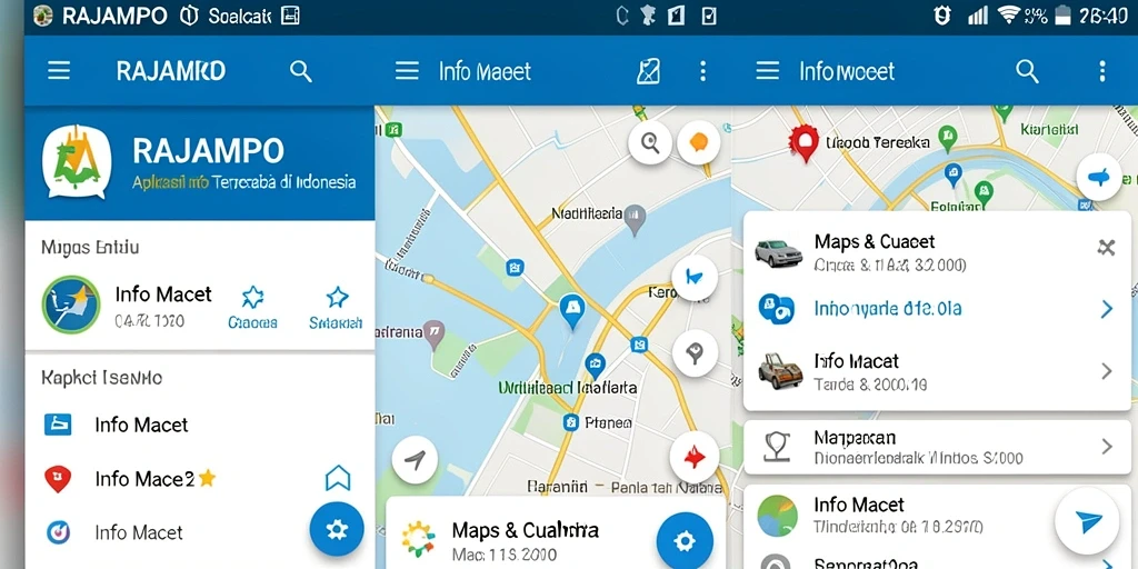 Tampilan antarmuka RAJAMPO yang menampilkan informasi lalu lintas terkini.