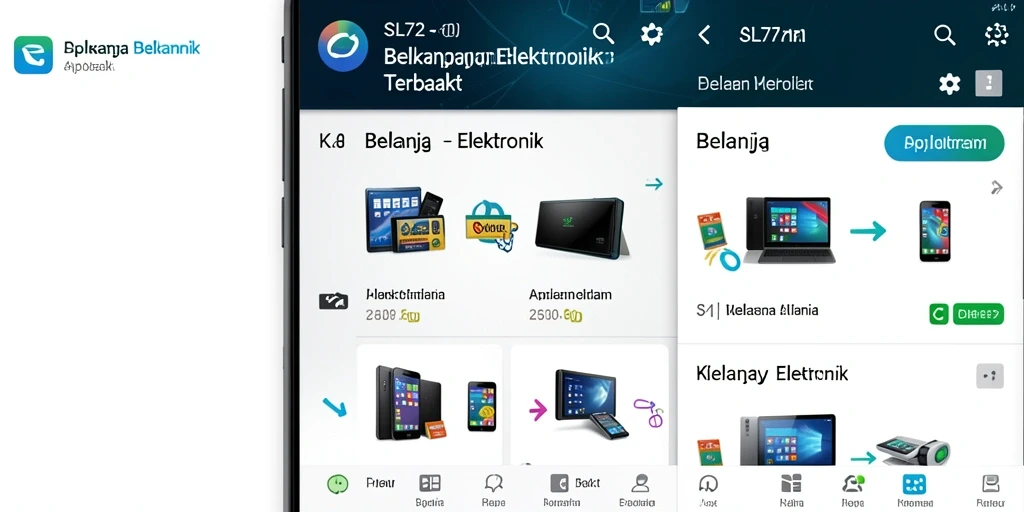 Antarmuka aplikasi SL72 dengan berbagai kategori elektronik.