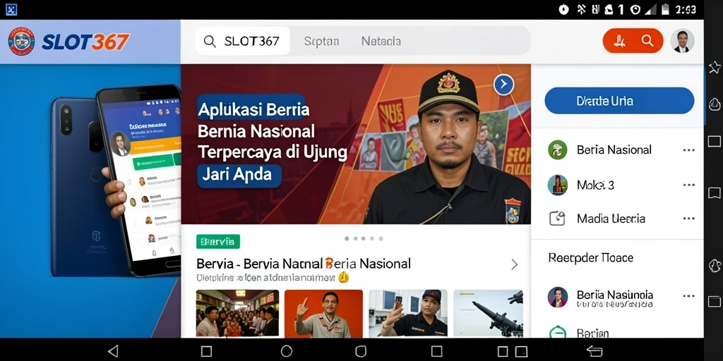 Tampilan antarmuka aplikasi SLOT367 dengan fitur berita terkini.